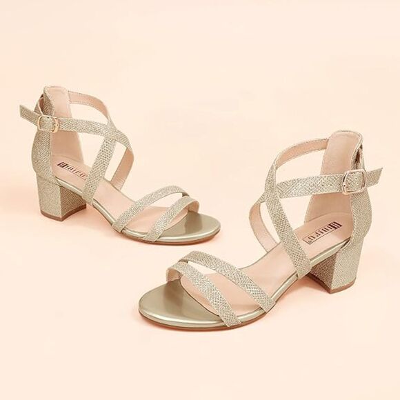 IDIFU Women's Low Chunky Heel Sandals 8.5‎ (4609) - Picture 3 of 6
